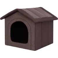 Sellbee Hundehaus Hundehütte Schlafplatz Beruigungsplatz Beruigungshöhle - Inari - 70 x 60 x 63 cm [Größe: R5] - Dunkelbraun