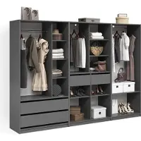 Livinity Kleiderschrank Trento Anthrazit 3er Set, Model 58981