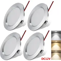 Rosikey 4X 3W LED Einbaustrahler Naturweiß Wohnmobil 12V Einbaustrahler 13mm Superflach Aluminium Wohnwagen Decken Wohnzimmer Camper Boot Caravan Deckenspot