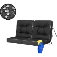 Sellbee Bjird Schaukelkissen Venus Bankkissen Gardenkissen Schaukelauflagen Bankauflagen Auflagen Kissen Hollywoodschaukel Schaukel Bank - Venus - 120 cm - Schwarz