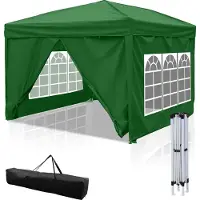 Aopunly Faltpavillon 3 x 3m Pavillon Faltbar Gartenzelt, UV-Schutz 50+ Pavillons & Partyzelte Festzelt mit 4 Seiten Grün