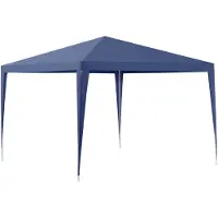 In And OutdoorMatch Pavillon-Partyzelt Louie - wasserdicht - 3 x 3 x 2,55 m - dunkelblau - Polyethylen und Stahl - UV-beständig und wasserdicht