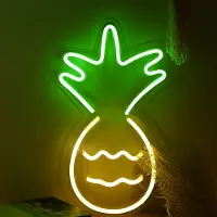 Rosikey LED Neonlicht Zeichen Ananas Nachtlicht USB mit Acryl Zurück Panel Home Party Hochzeit Bar Deko Lampe