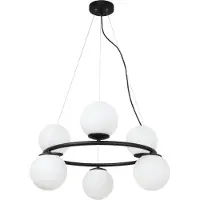 Light11 HOME Hängeleuchte Aura schwarz 6-flammig Glas Weiß E14
