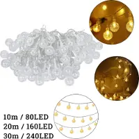UISEBRT 20m 160 LED Warmweiß Kristallkugeln Lichterkette Innen Dekoration für Weihnachten, Fest, Party, Geburtstag