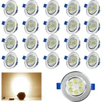 UISEBRT 20X 3W LED Strahler Einbaustrahler Deckenspot Deckenstrahler Einbauleuchte Einbauspots 230V 450lm Warmweiß Deckeneinbauleuchte