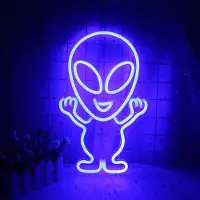 Lapalife Alien Leuchtreklame LED Neonlicht USB Nachtlicht für Wand Zimmer Spielzimmer Bar Party Dekoration