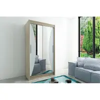 Minio Kleiderschränk 120 cm MONACO Sonoma Eiche / Weiß