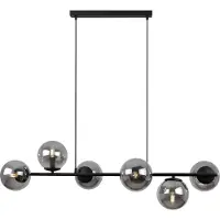 Light11 HOME Hängelampe Siena schwarz 6-flammig mit graphitfarbenen Lampenschirmen E14