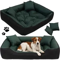 EDANTI Hundebett Hundekissen Katzenbett 100x75 cm Tierbett Hundesofa Wasserdicht Grün