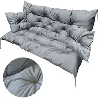 EDANTI Kissen für Hollywoodschaukel Set 100x60x50 Sitzkissen Bankkissen Gartenkissen Bankauflage für Gartenbank Grau