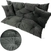 EDANTI Kissen für Hollywoodschaukel Set 120x60x50 Sitzkissen Bankkissen Gartenkissen Bankauflage für Gartenbank Velour