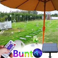 Rosikey 3M Außen Solar LED Lichterkette Sterne Monde Lichtervorhang Sternenvorhang Wasserdicht Outdoor Innen Deko, Bunt
