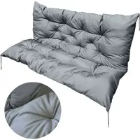 EDANTI Kissen für Hollywoodschaukel 120x60x50 Sitzkissen Bankkissen Gartenkissen Bankauflage für Gartenbank Grau