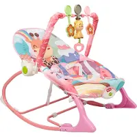 Supfine Babywippe mit Melodie Vibration Spielzeug-Stirnband verstellbarer Gurt ab 0 bis 11 kg Rosa