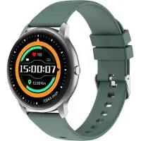Zelurxx Smartwatch, 1,28 Zoll, Silbernes Zifferblatt, Sport Armband, Bluetooth-Anrufe, Vielfältige Sportmodi, Anpassbare Zifferblätter, Grün