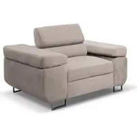 MargaretHadas24 Sessel Marlene mit verstellbaren Kopfstützen 135 cm Lieferung bis in die Wohnung Wohnzimmer bequemer Sessel Wohnung Relaxsessel (Farbe: beige Vena 07)