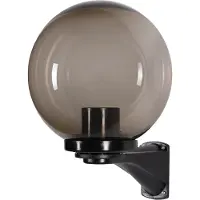 H4L Wandleuchte Kugel Ø25cm – Außenlampe IP44 wetterfest, LED geeignet, Gartenlampe für Terrasse & Hof, Transparent/Schwarz, inkl. Montagematerial
