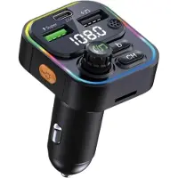 Zelurxx Multifunktionaler Bluetooth FM Transmitter Auto MP3 Player Schnellladegerät QC3.0 PD20W, USB Adapter, Freisprecheinrichtung, 12-24V