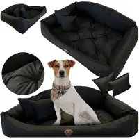 EDANTI Hundebett Katzenbett 130x105 Cm Shell Hundekissen Hundesofa Hundekorb Hundecouch Sofa Schwarz