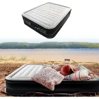 XINZI Luftmatratze Selbstaufblasend (203×152×46cm) – Mit eingebauter elektrischer Luftpumpe & Tasche, schnelles Aufblasen, praktisches Luftbett