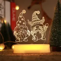 Rosikey 3D Weihnachten Nachtlicht LED Illusion Lampe Warmweiß Batteriebetrieben Nachtlichter mit Fernbedienung Nachttischlampe Party Weihnachtsdekoration