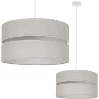 Light11 HOME Hängeleuchte Len Duo weiß 1-flammig Lampenschirm Hellbeige L01 40cm