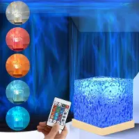 Rosikey Nachtlicht USB Aurora Lampe RGB 3D, Wasserwellen Projektor Led Nordlicht Lampe Mit 30 Lichtmodi Dimmbar für Schlafzimmer Party Kinder Zimmer Deko