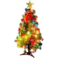 Mc star 45CM Mini künstliche Weihnachten Tannenbaum mit Ornamenten für Fotografie Weihnachten Home Hochzeit Festival Party Deko, 45cm