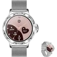 Mc star Smartwatch für Damen, 1,2 Zoll HD Rund Damenuhr Bluetooth Anruf Smart Watch Wasserdicht Fitness Tracker für iOS Android