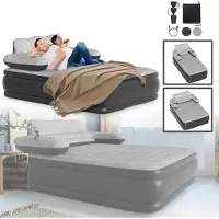 YARDIN PVC Luftbett für 2 Personen - Luftmatratze mit Kopfteil Selbstaufblasend Luftmatratze Aufblasbares Bett max 250kg Gästebett für Camping Zuhause -195 x 146 x 82.5cm