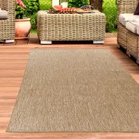 Carpetia In- und Outdoorteppich Niedrigflor wetterfest einfarbig in Beige Größe - 120 x 170 cm