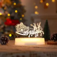 Rosikey 3D Weihnachten Nachtlicht LED Illusion Lampe Warmweiß Batteriebetrieben Nachtlichter mit Fernbedienung Nachttischlampe Party Weihnachtsdekoration