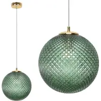 Light11 HOME Cannes Hängelampe 1 Flacher Grüner Lampenschirm 25Cm E27