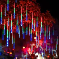 ROSNEK 288 LED Meteorschauer Lichterkette Wasserdicht Weihnachten Meteor Eiszapfen Lichter, Bunt