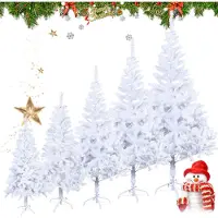 XINZI 240cm Künstlicher Weihnachtsbaum Weiß PVC – Schwer entflammbar, Schnellaufbau, ca, inkl. Ständer – Lena Weihnachtsdeko