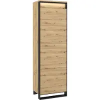 MINIO go for it , Kleiderschrank "QUANT 2", Drehtürenschrank, 60cm, Artisan Eiche / Schwarze Farbe