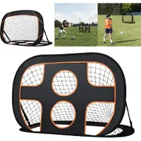 XINZI Fußballtor für Kinder 2 in 1 Pop-Up Fußball Tor inkl. Tragetasche & Bodennägel, für Außen und Innen, Fußballtraining (120 x 80 x 80 cm)