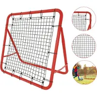 XINZI Fußball Rebounder Kickback Rückprallwand Netz, tragbar Solo Rebound Kick Trainer, für Übungen, Fußballschuss, Techniktraining(100 x 100 x 65 cm, Rot)