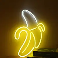 Rosikey LED Neonlicht Zeichen Banane Nachtlicht USB mit Acryl Zurück Panel Home Party Hochzeit Bar Deko Lampe