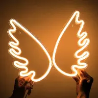Lapalife Warmweiß Flügel Leuchtreklame LED Neonlicht USB Nachtlicht für Wand Zimmer Spielzimmer Bar Party Dekoration