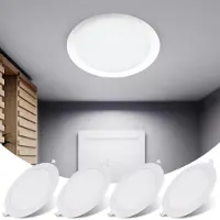 Rosikey 4x 230V LED Strahler Einbaustrahler 11cm 4W Ultradünne Spot Deckenleuchte, Flach LED Deckenspots Einbauspots Kaltweiß Einbauleuchten