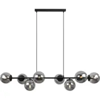 Light11 HOME Hängelampe Siena schwarz 8-flammig mit graphitfarbenen Lampenschirmen E14