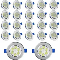 ACXIN LED Deckenspot, LED Einbaustrahler Set Einbauspot Spotlight, 20 Stück Aluminium Deckenstrahler für Bad Küche Wohnzimmer und Zimmer, 3W, Warmweiß