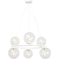 Light11 HOME Hängeleuchte Aura weiß 6-flammig Glas Beige E14
