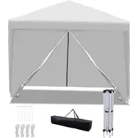 Izrielar 3x3 m Faltpavillon wasserdicht mit Tasche, faltbarer Pavillon Gartenzelt für Garten & Outdoor, Weiß