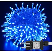 ROSNEK 20m 200 LEDs Lichterkette 8 Lichtmodi mit Timer Lichterketten für Innen Garten Hof Hochzeit Weihnachten Party, Blau