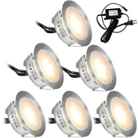 Zelurxx 6er Set LED Bodenleuchten IP67 Edelstahl 12V warmweiß Außen Innen Treppen Terrassen