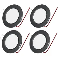 ROSNEK 4 Stück 3W 12V LED Einbaustrahler Warmweiß Ultradünn Deckenleuchte Einbauleuchte Strahler Innenbeleuchtung, Schwarz