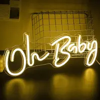 Rosikey Oh Baby Neonlicht Dekoleuchten Leuchtschild Neon Schild Neon Sign, LED Leuchtreklame Wanddekoration für Gaming Zimmer Schlafzimmer Wand Bar Hochzeit Party Geschenke Deko